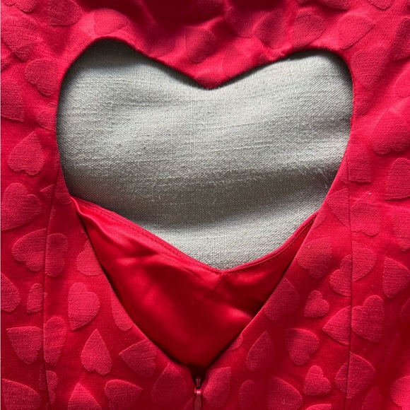 NWT Guess Ruby Red Capsleeve Sweetheart Valentines heart jacquard DRESS SZ 4 - Picture 4 of 12